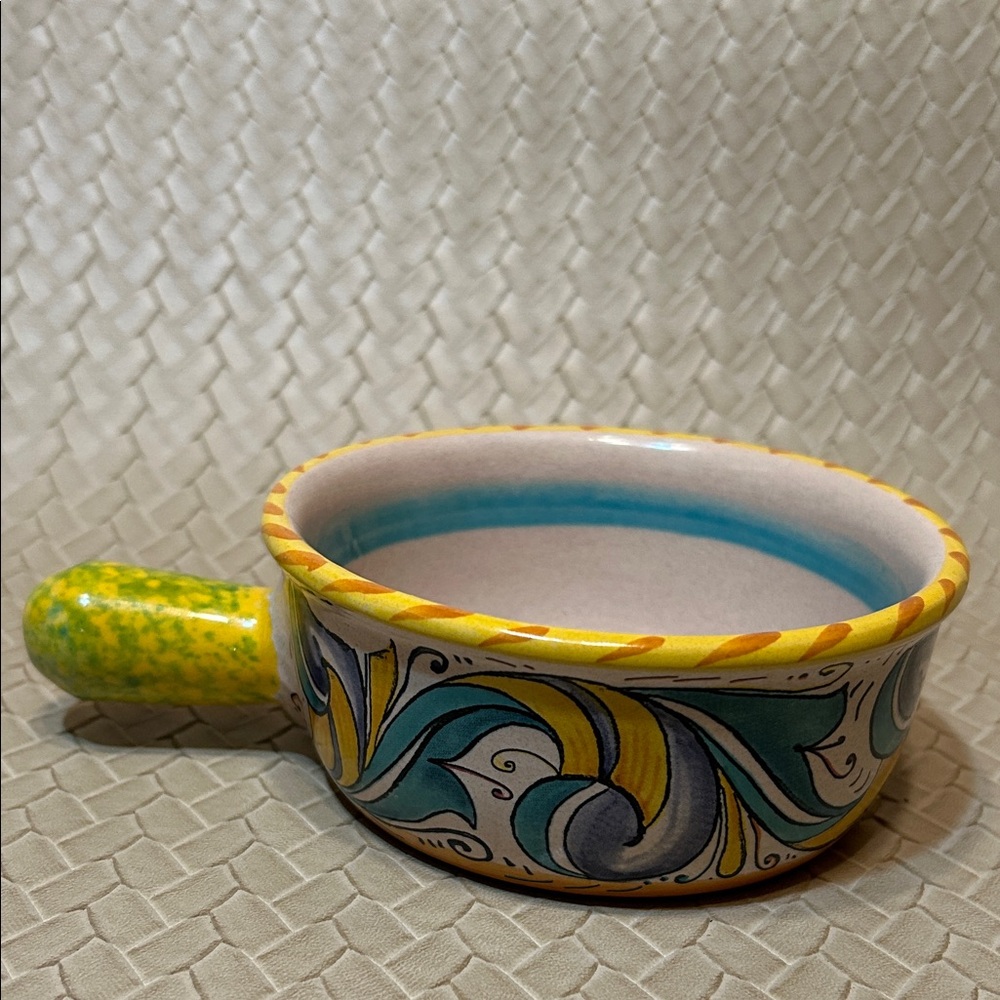 Italian Hand-Painted Terracotta Bowl Only Made in Italy
